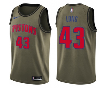 Nike Pistons #43 Grant Long Green Salute to Service NBA Swingman Jersey