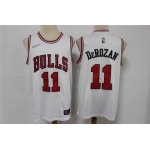 Men's Chicago Bulls #11 DeMar DeRozan White Nike 75th Anniversary Diamond 2021 Stitched Jersey