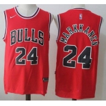 Men's Chicago Bulls #24 Lauri Markkanen Red 2017-2018 Nike Swingman Stitched NBA Jersey