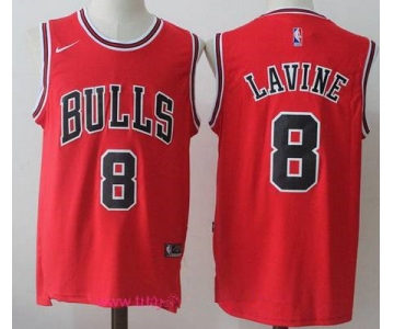 Men's Chicago Bulls #8 Zach LaVine Red 2017-2018 Nike Swingman Stitched NBA Jersey