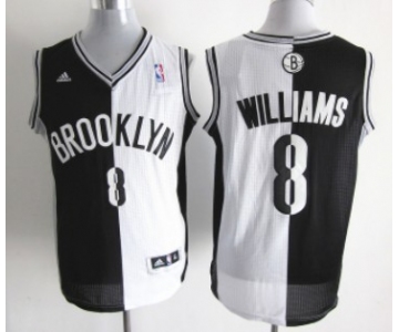 Brooklyn Nets #8 Deron Williams Revolution 30 Swingman Black/White Two Tone Jersey
