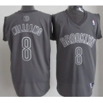 Brooklyn Nets #8 Deron Williams Revolution 30 Swingman Gray Big Color Jersey