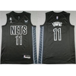 Men's Brooklyn Nets #11 Kyrie Irving Black2022-23 Statement Edition No.6 Patch Stitched Basketball Jersey