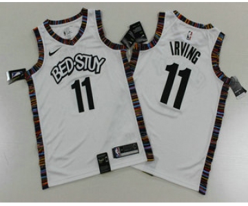 Men's Brooklyn Nets #11 Kyrie Irving NEW White 2020 City Edition Swingman Printed NBA Jersey