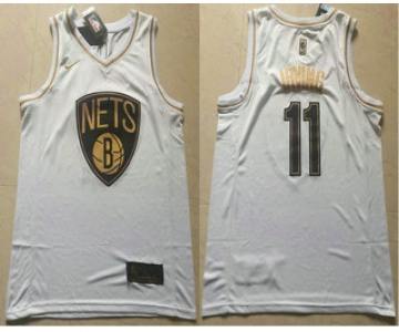 Men's Brooklyn Nets #11 Kyrie Irving White Golden Nike Swingman Stitched NBA Jersey