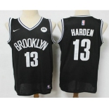 Men's Brooklyn Nets #13 James Harden 2021 Black Swingman Stitched NBA Jersey With The NEW Sponsor Logo