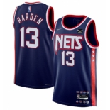 Men's Brooklyn Nets #13 James Harden Navy 2021-22 Swingman City Edition 75th Anniversary Stitched Basketball Jersey