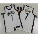 Men's Brooklyn Nets #7 Kevin Durant NEW White Fashion Name 2020 City Edition Swingman Printed NBA Jersey