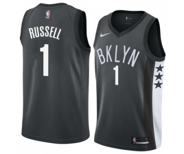 NBA Brooklyn Nets #1 Dangelo Russell Jersey 2017-18 New Season Black Jerseys
