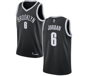 Nets #6 DeAndre Jordan Black Basketball Swingman Icon Edition Jersey