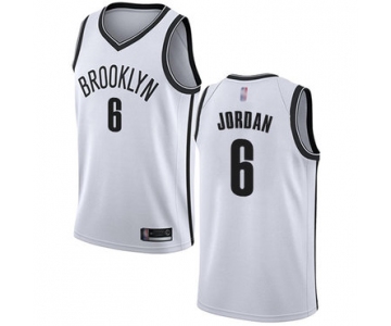 Nets #6 DeAndre Jordan White Basketball Swingman Association Edition Jersey