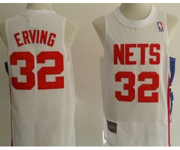 New Jersey Nets #32 Julius Erving ABA Hardwood Classic White Swingman Jersey