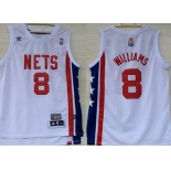 New Jersey Nets #8 Deron Williams ABA Hardwood Classic White Swingman Jersey