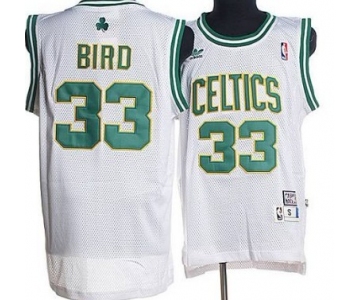 Boston Celtics #33 Larry Bird White Hardwood Classics Soul Swingman Throwback Jersey