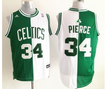 Boston Celtics #34 Paul Pierce Revolution 30 Swingman Green/White Two Tone Jersey