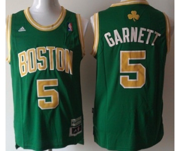 Boston Celtics #5 Kevin Garnett Revolution 30 Swingman Green With Gold Jersey