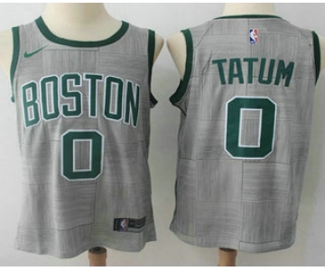 Men's Boston Celtics #0 Jayson Tatum Gray NBA Swingman City Edition Jersey