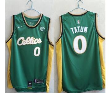 Men's Boston Celtics #0 Jayson Tatum Green Stitched Basketball Jersey