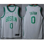 Men's Boston Celtics #0 Jayson Tatum Grey 2017-2018 Nike Authentic General Electric Stitched NBA Jersey