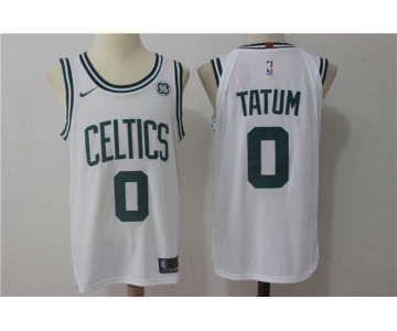 Men's Boston Celtics #0 Jayson Tatum White 2017-2018 Nike Swingman Stitched NBA Jersey