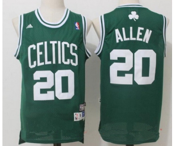 Men's Boston Celtics #20 Ray Allen Green Hardwood Classics Soul Swingman Stitched NBA Throwback Jersey