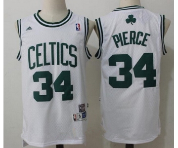 Men's Boston Celtics #34 Paul Pierce White Hardwood Classics Soul Swingman Stitched NBA Throwback Jersey