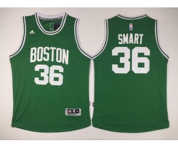 Men's Boston Celtics #36 Marcus Smart Revolution 30 Swingman New Green Jersey