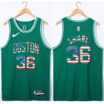 Men's Boston Celtics #36 Marcus Smart USA Flag Green Stitched Jersey