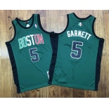 Men's Boston Celtics #5 Kevin Garnett Green 2007-08 Hardwood Classics Soul AU Throwback Jersey