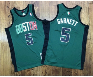 Men's Boston Celtics #5 Kevin Garnett Green 2007-08 Hardwood Classics Soul AU Throwback Jersey