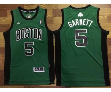 Men's Boston Celtics #5 Kevin Garnett Green with Black Stitched NBA adidas Revolution 30 Swingman Jersey