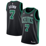 Men's Boston Celtics #7 Jaylen Brown 75th Anniversary Black Stitched Basketball Jersey