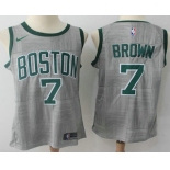Men's Boston Celtics #7 Jaylen Brown Gray NBA Swingman City Edition Jersey