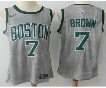 Men's Boston Celtics #7 Jaylen Brown Gray NBA Swingman City Edition Jersey