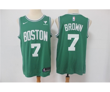 Men's Boston Celtics #7 Jaylen Brown Green 2021 Nike Swingman Stitched NBA Jersey With NEW Sponsor Logo