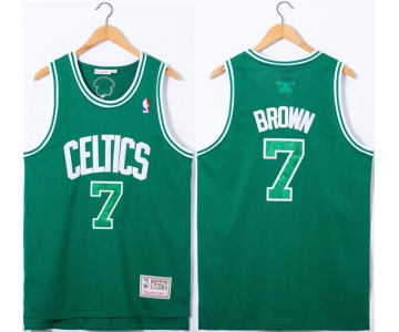 Men's Boston Celtics #7 Jaylen Brown Green Stitched Jersey