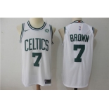 Men's Boston Celtics #7 Jaylen Brown White 2017-2018 Nike Swingman General Electric Stitched NBA Jersey