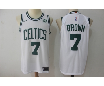 Men's Boston Celtics #7 Jaylen Brown White 2017-2018 Nike Swingman General Electric Stitched NBA Jersey