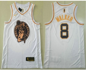 Men's Boston Celtics #8 Kemba Walker White Golden Nike Swingman Stitched NBA Jersey