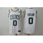 Nike Celtics 0 Jayson Tatum White Stitched Swingman Jersey