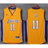 Lakers #11 Yi Jianlian Gold Stitched NBA Jersey