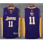 Lakers #11 Yi Jianlian Purple Stitched NBA Jersey