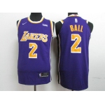 Lakers 2 Lonzo Ball Purple 2018-19 Nike Authentic Jersey