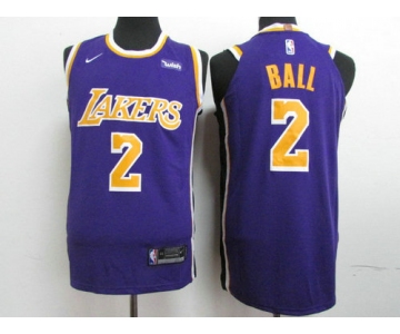 Lakers 2 Lonzo Ball Purple 2018-19 Nike Authentic Jersey
