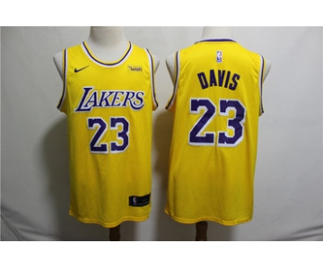 Lakers 23 Anthony Davis Yellow Nike Swingman Jersey