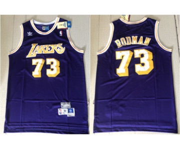 Lakers 73 Dennis Rodman Purple Hardwood Classics Jersey