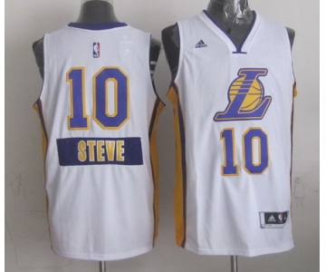 Los Angeles Lakers #10 Steve Nash Revolution 30 Swingman 2014 Christmas Day White Jersey