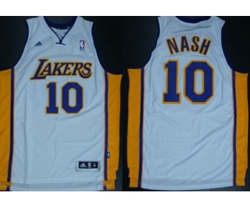 Los Angeles Lakers #10 Steve Nash Revolution 30 Swingman White Jersey
