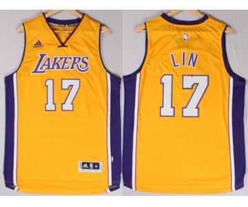 Los Angeles Lakers #17 Jeremy Lin Revolution 30 Swingman 2014 New Yellow Jersey