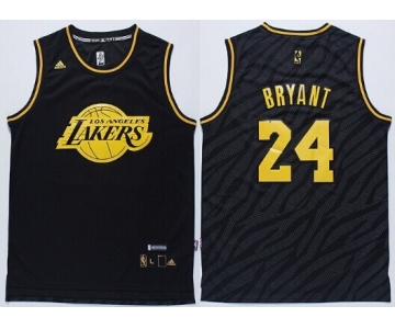 Los Angeles Lakers #24 Kobe Bryant Revolution 30 Swingman 2014 Black With Gold Jersey